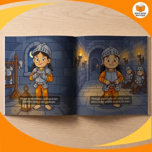 A page spread from the personalised Goodnight Castle book, shown flat