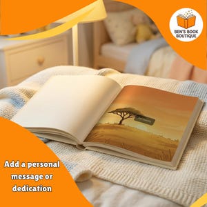 Dedication page of a personalised Goodnight Safari book with a gift message