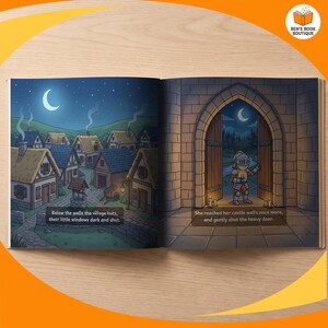 A closing page spread from the personalised Goodnight Castle book