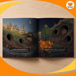 A further spread from the personalised Goodnight Forest book