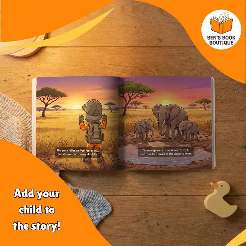 Open Goodnight Safari book showing a second illustrated interior spread