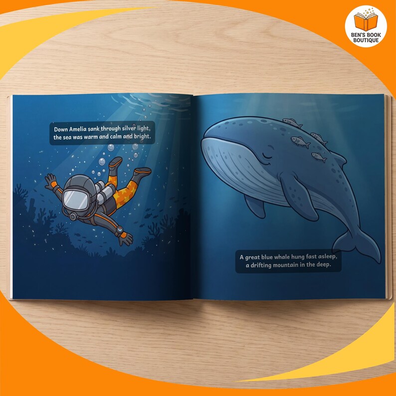 Another illustrated page spread from Goodnight Ocean