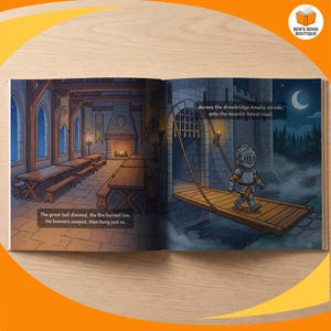 A further spread from the personalised Goodnight Castle book