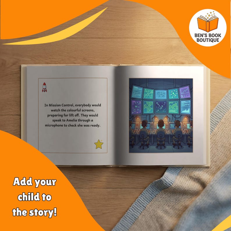 Open 'You Can Be An Astronaut' book showing a second illustrated interior spread