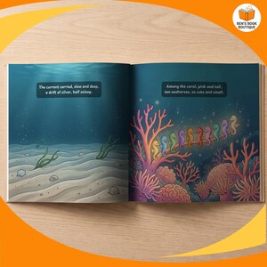 A later page spread from Goodnight Ocean, shown open and flat