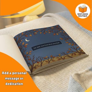 Dedication page of a personalised Goodnight Forest book with a gift message