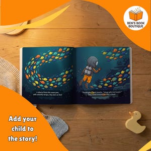 Open Goodnight Ocean book showing a second illustrated interior spread