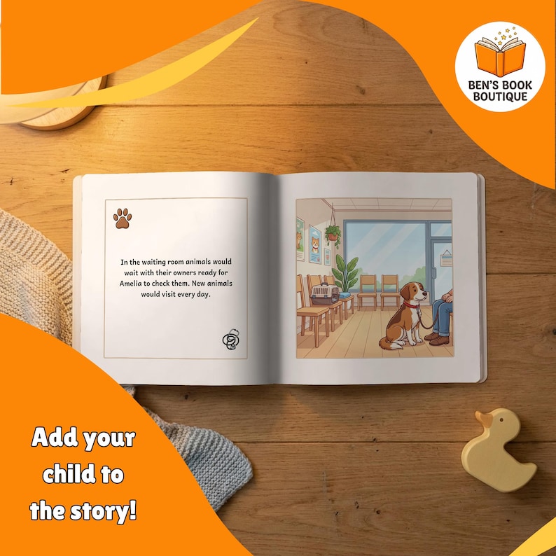 Open 'You Can Be A Vet' book showing a second illustrated interior spread