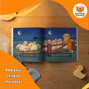 Open Goodnight Farm book showing a second illustrated interior spread