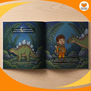More of the story inside the personalised Goodnight Dinosaurs book
