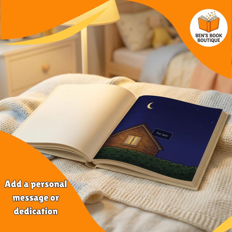 Dedication page of a personalised Goodnight Planets book with a gift message