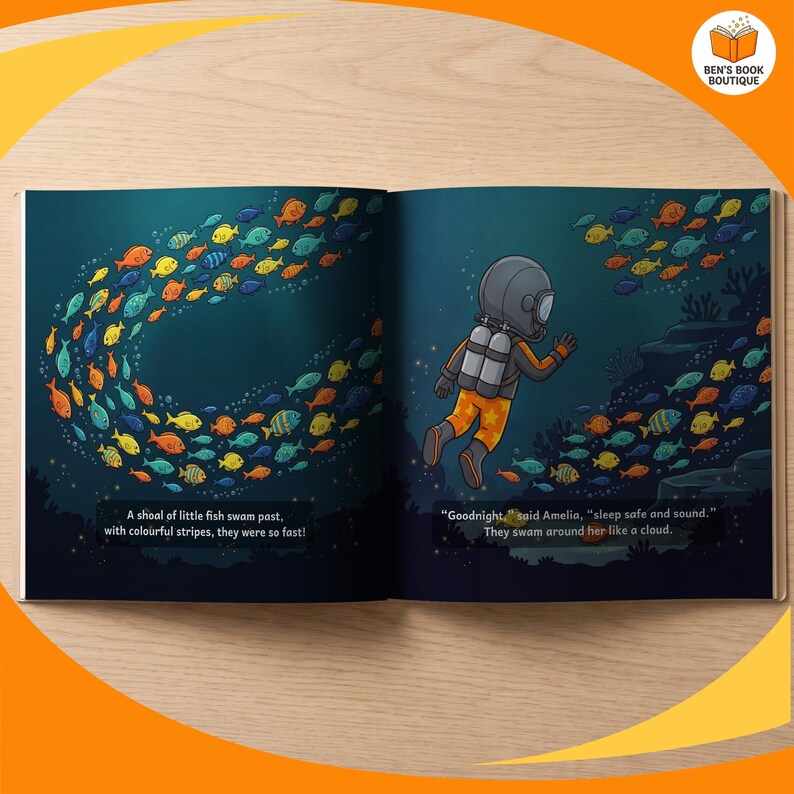 More of the story inside the personalised Goodnight Ocean book