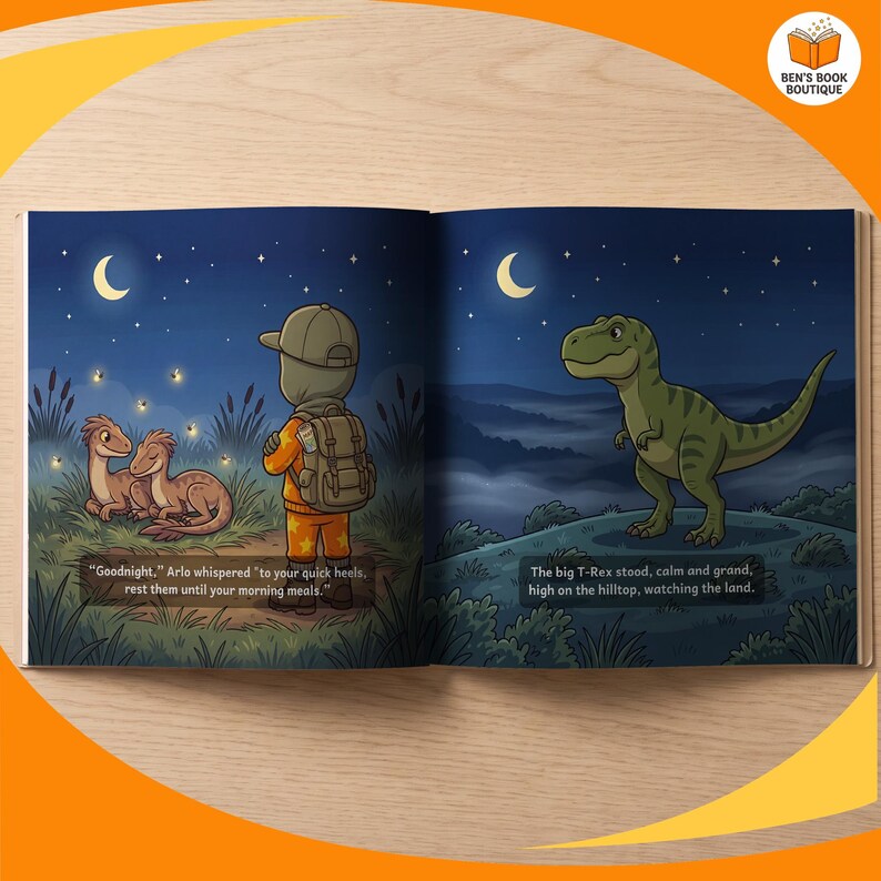 Another look inside Goodnight Dinosaurs, printed full bleed