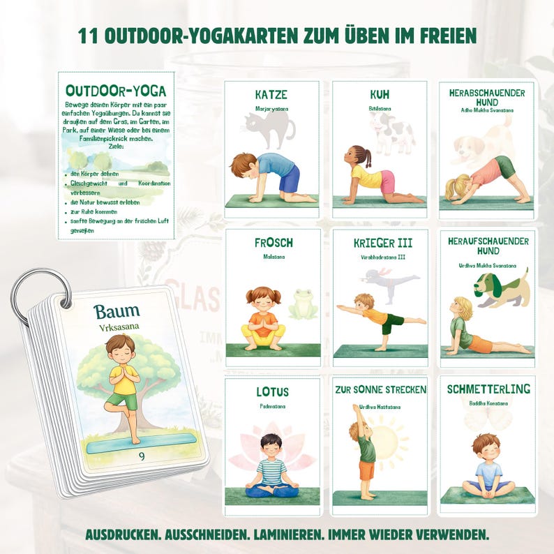 108 Actividades al aire libre para niños pequeños, tarjetas de visita libres de imágenes, libros de naturaleza, juegos de yoga o juegos de bingo imagen 5