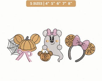 Disney Halloween Mickey And Minnie Embroidery File, Ghost Pumpkin (Instant Download)