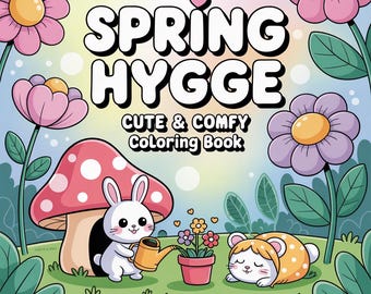 Primavera Hygge: Libro para colorear bonito y cómodo con más de 70 adorables escenas Hygge, +1 libro para colorear GRATIS, descarga digital