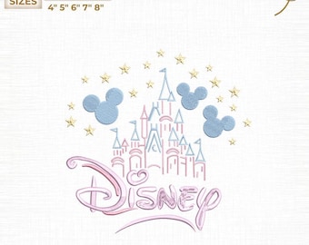 Disney Vintage Castle Embroidered File, Magic Kingdom (Digital Download)