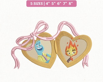 File di ricamo Coquette Elemental Wade Ember, coppia Disney Fuoco Acqua (Download immediato)