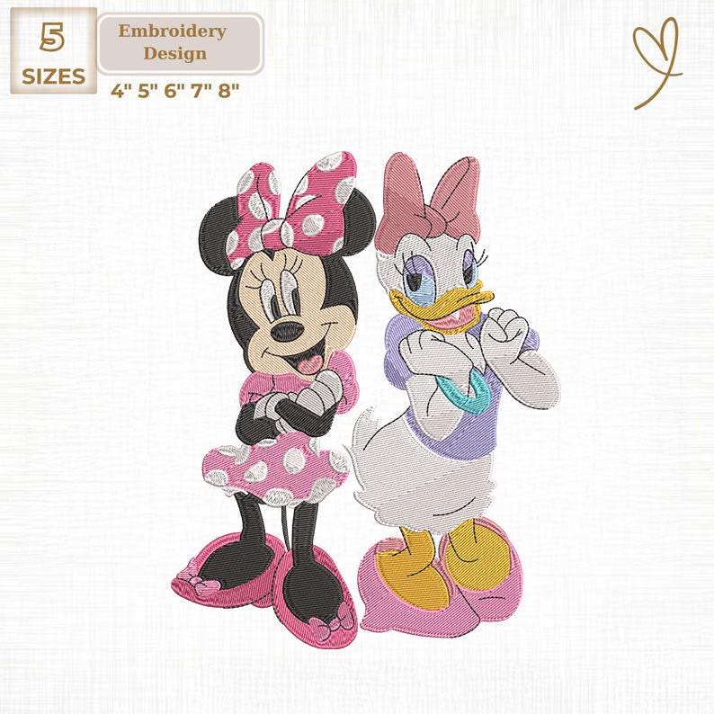 Minnie and Daisy Embroidery Design - Etsy