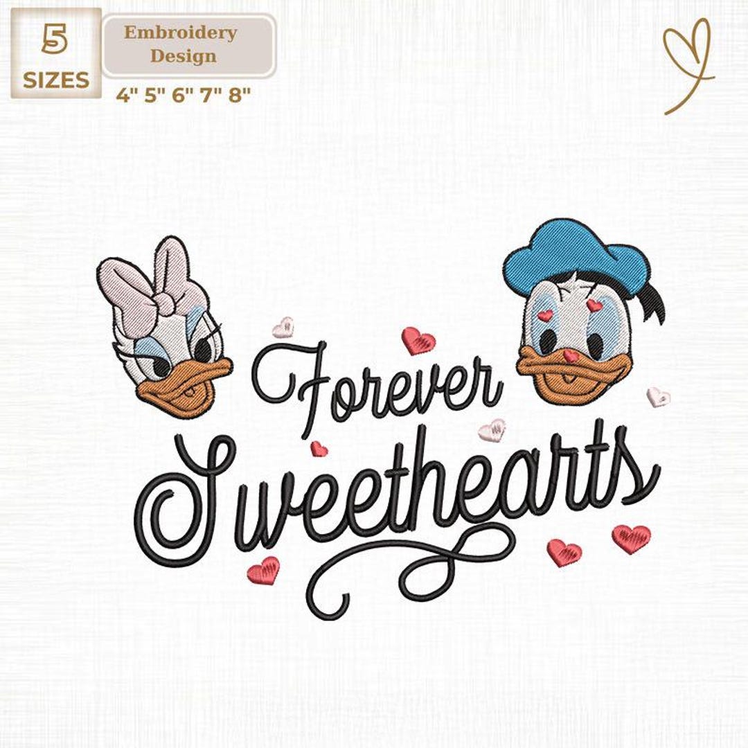 Forever Sweethearts Embroidery File, Daisy and Donald Duck Couple