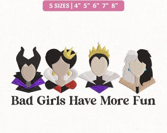 Disney Villains Bad Girls Have More Fun Embroidery File, Disneyland Evil Queen (Instant Download)