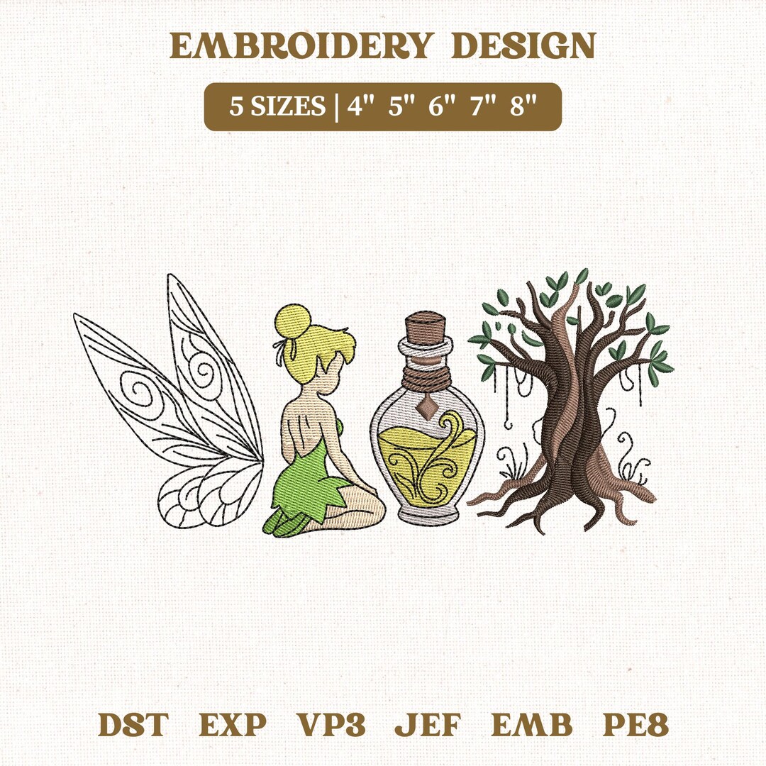 Magic Tinker Bell Fairy Embroidery File, Magical Land (digital Download ...