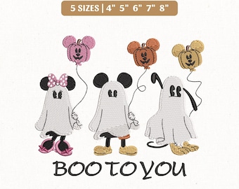 File di ricamo spettrale Disney Boo To You, Topolino e i suoi amici fantasma (download immediato)