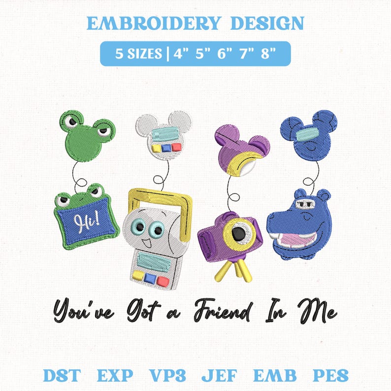 You'Ve Got A Friend In Me Embroidery File, Toy Story 5 Balloon (Instant Download) image 1