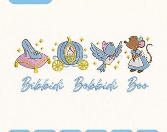 Bibbidi Bobbidi Boo Cinderella Princess Embroidery File, Disney Fairy Tales (Instant Download)