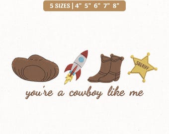 Sei un cowboy come me! File di ricamo di Toy Story, Woody Cowboy Disney (Download immediato)