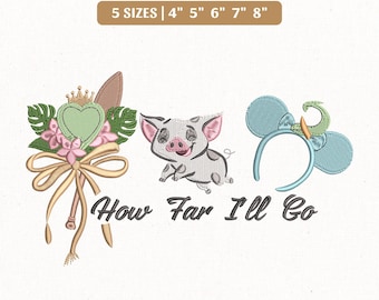 How Far I'll Go - File di ricamo Disney Moana, Vacanza sull'isola di Moana (Download digitale)