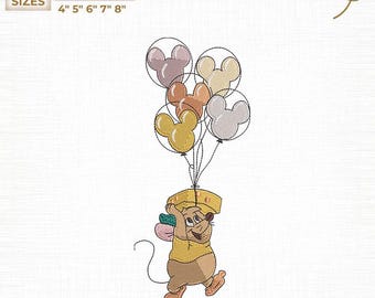 Disney Cenerentola Gus Love Cheese con file da ricamo a palloncino di Topolino (download digitale)