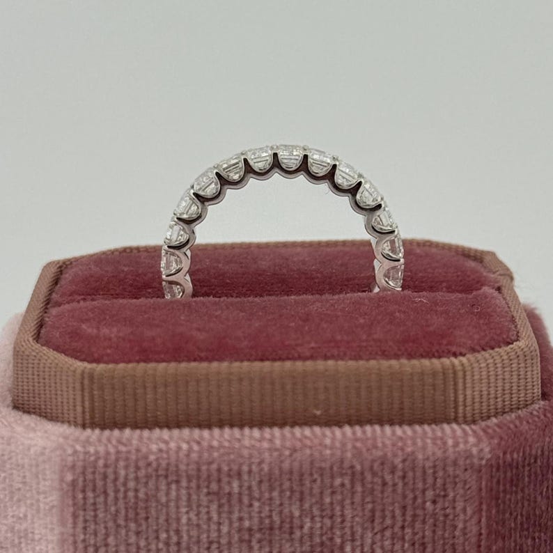 Emerald Cut Lab Grown Diamond Full Eternity Band | Stackable Full ...