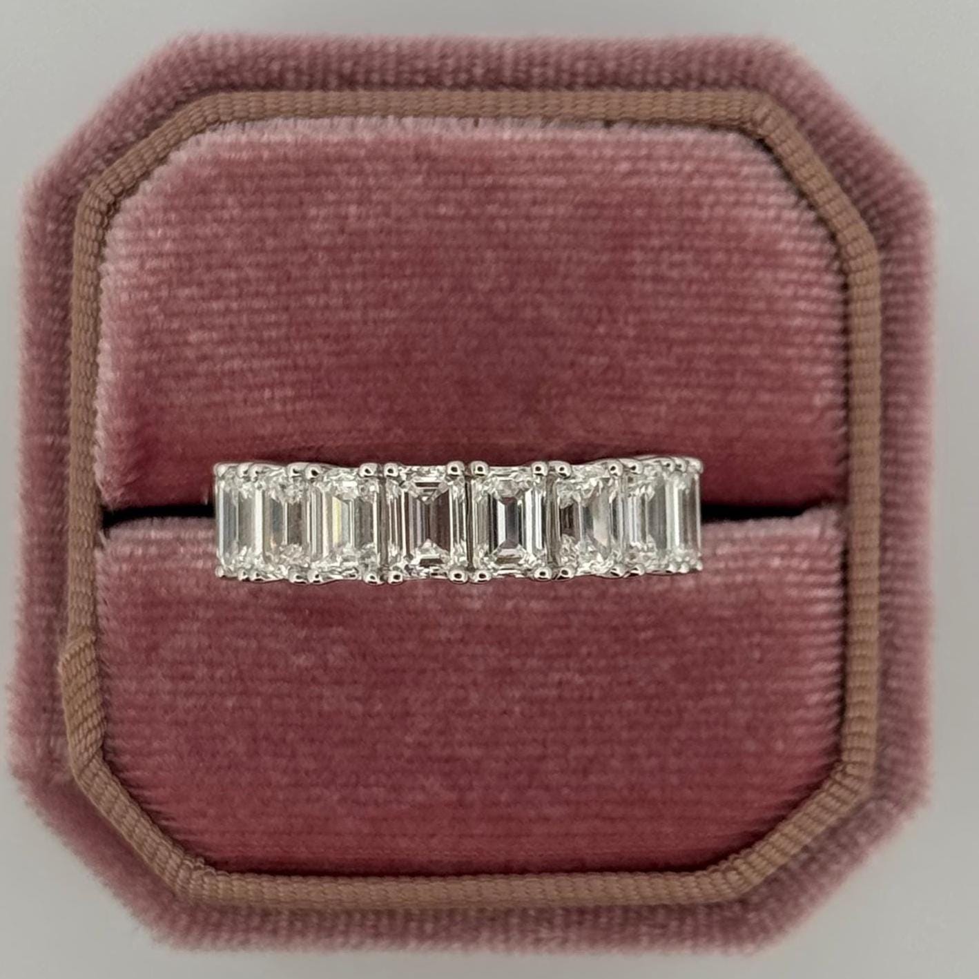 Emerald Cut Lab Grown Diamond Full Eternity Band | Stackable Full ...
