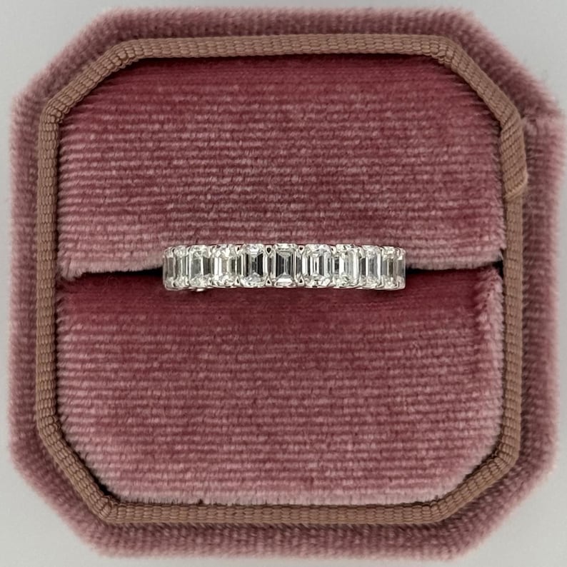 Emerald Cut Lab Grown Diamond Full Eternity Band | Stackable Full ...