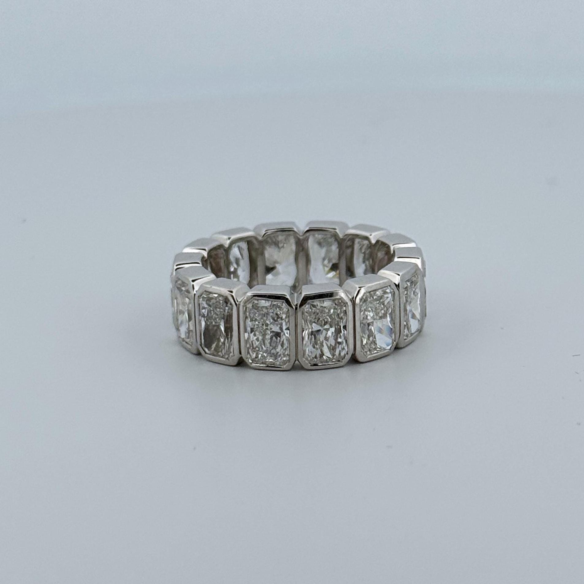 Radiant Cut Lab Grown Diamond Bezel Set Full Eternity Band | Stackable ...