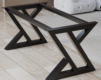Handmade Metal Table Base: Modern Z-Type Design