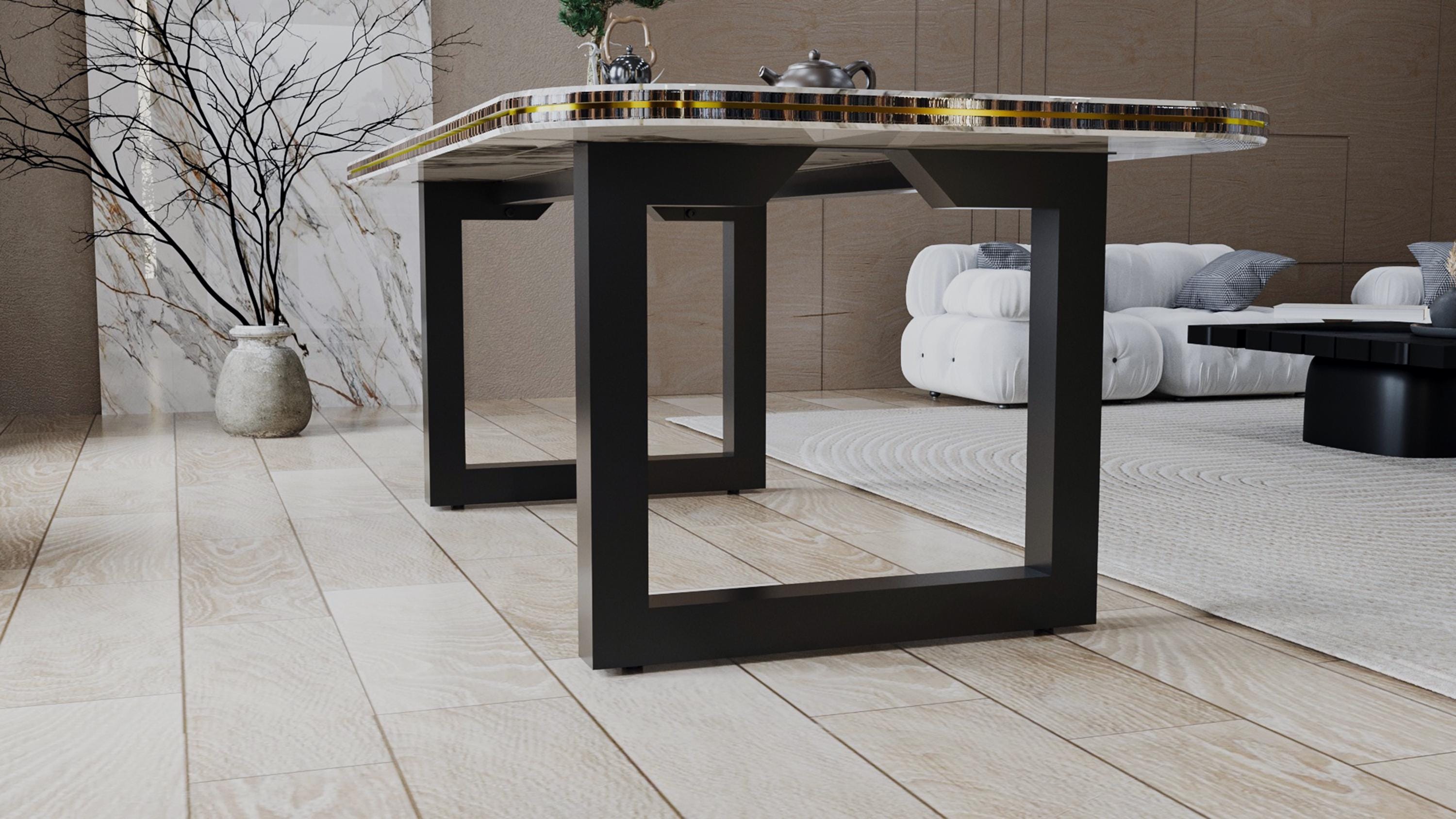 Table Base With Cladding Design Handmade Steel Table Base: Modern Polygon Design - Etsy