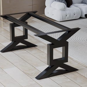 Handmade Steel Table Base: Modern Polygon Design