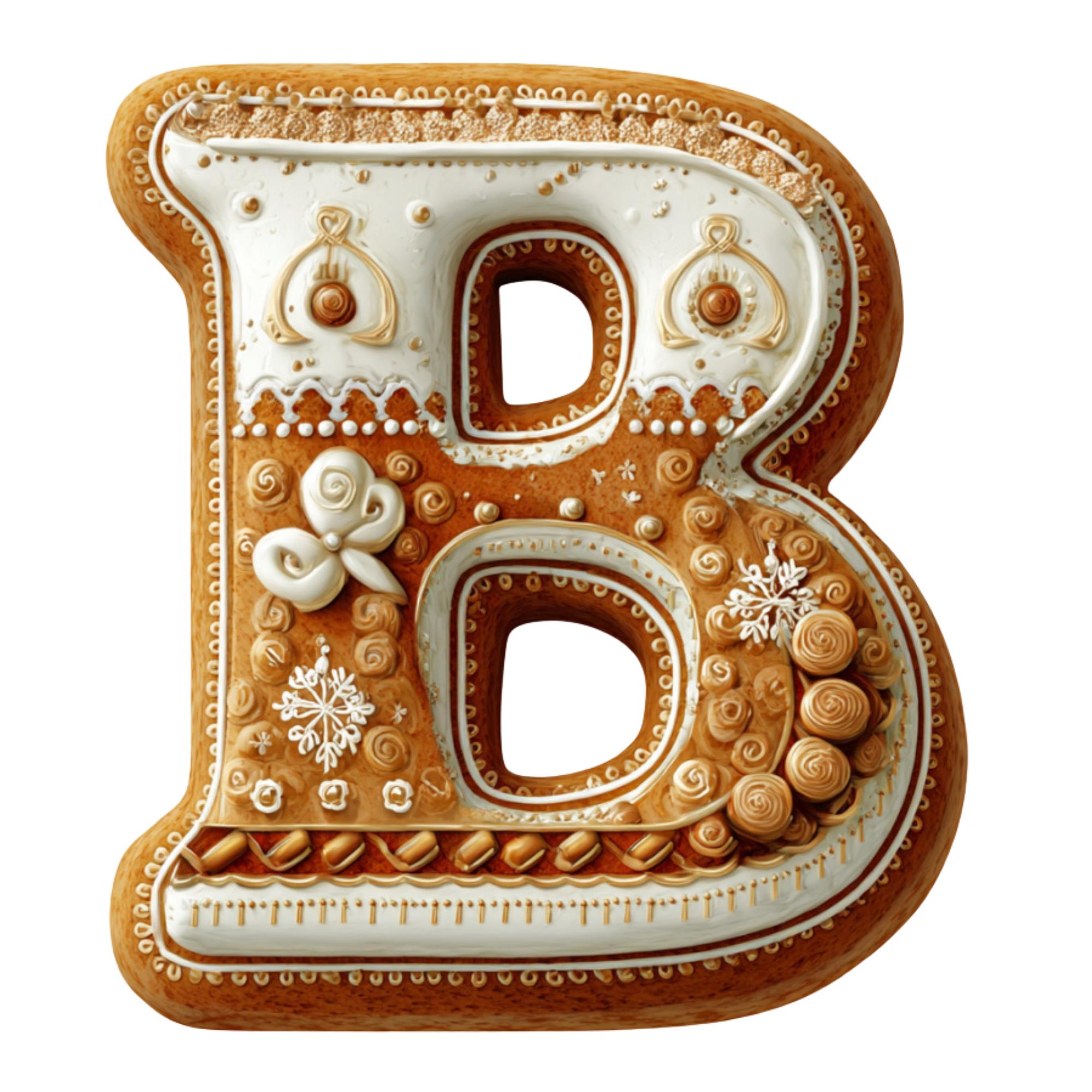 Gingerbread Alphabet & Numbers Clipart | Christmas Cookie Font (41 PNG ...