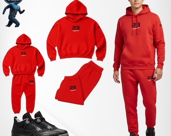 Men's Red Hoodie Jogger Set: Urbanhood 23 Legend Sweatsuit