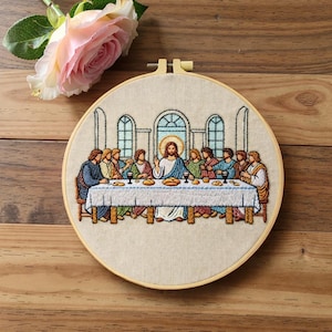 Last Supper Embroidery Kit – Beginner Christian Wall Art Needlepoint DIY