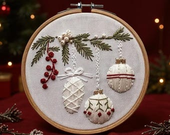 Kit per ricamo di ornamenti natalizi: ricamo fai da te per le feste