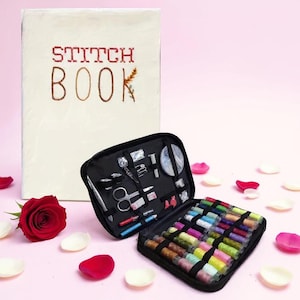 DIY Embroidery Stitch Booklet Kit: Canvas Fabric Sketchbook