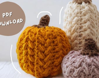 Pumpkin Crochet Pattern PDF, Amigurumi Fall Decor, Halloween Home Decoration, Easy Autumn Crochet Tutorial