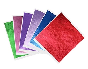 Veelkleurige metallic bladfolievellen (9 x 9 cm) | Kunstbenodigdheden voor vergulden
