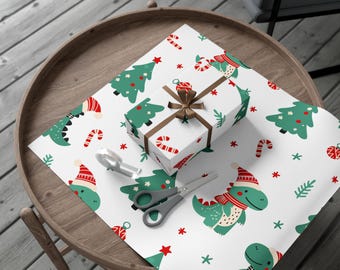 Carta da regalo natalizia con dinosauri / Carta da regalo con motivo a dinosauri per le feste