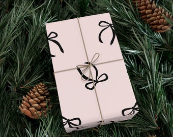 Pink Bow Gift Wrap | Modern Feminine Wrapping Paper