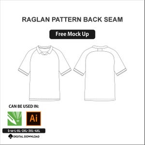 Fußball Raglan Rückennaht Jersey Schnittmuster mit Kragenvarianten (S–4XL) (Digital Download)