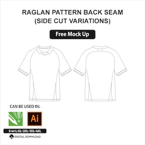 Naaipatroon jerseyraglan met variaties aan de zijkant (digitale download)